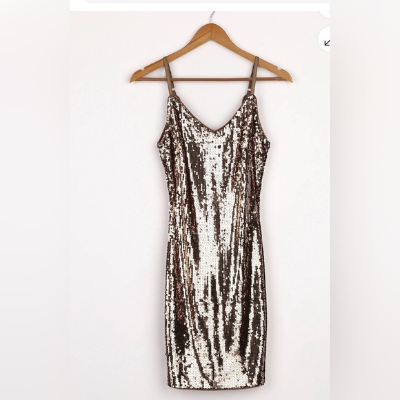 Sequin Spaghetti Strap Dress NWT New Year’s Eve - Picture 3 of 3